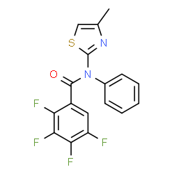 ChemSpider 2D Image | 2,3,4,5-Tetrafluoro-N-(4-methyl-1,3-thiazol-2-yl)-N-phenylbenzamide | C17H10F4N2OS