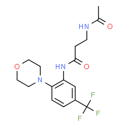 ChemSpider 2D Image | N~3~-Acetyl-N-[2-(4-morpholinyl)-5-(trifluoromethyl)phenyl]-beta-alaninamide | C16H20F3N3O3