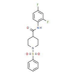 ChemSpider 2D Image | N-(2,4-Difluorophenyl)-1-(phenylsulfonyl)-4-piperidinecarboxamide | C18H18F2N2O3S