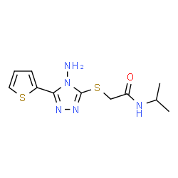ChemSpider 2D Image | 2-{[4-Amino-5-(2-thienyl)-4H-1,2,4-triazol-3-yl]sulfanyl}-N-isopropylacetamide | C11H15N5OS2