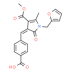 ChemSpider 2D Image | 4-{(Z)-[1-(2-Furylmethyl)-4-(methoxycarbonyl)-5-methyl-2-oxo-1,2-dihydro-3H-pyrrol-3-ylidene]methyl}benzoic acid | C20H17NO6
