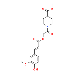 ChemSpider 2D Image | Methyl 1-({[(2E)-3-(4-hydroxy-3-methoxyphenyl)-2-propenoyl]oxy}acetyl)-4-piperidinecarboxylate | C19H23NO7