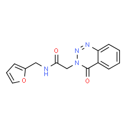 ChemSpider 2D Image | N-(2-Furylmethyl)-2-(4-oxo-1,2,3-benzotriazin-3(4H)-yl)acetamide | C14H12N4O3