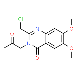 ChemSpider 2D Image | 2-(Chloromethyl)-6,7-dimethoxy-3-(2-oxopropyl)-4(3H)-quinazolinone | C14H15ClN2O4