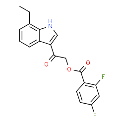 ChemSpider 2D Image | 2-(7-Ethyl-1H-indol-3-yl)-2-oxoethyl 2,4-difluorobenzoate | C19H15F2NO3
