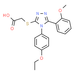 ChemSpider 2D Image | {[4-(4-ethoxyphenyl)-5-(2-methoxyphenyl)-4H-1,2,4-triazol-3-yl]thio}acetic acid | C19H19N3O4S