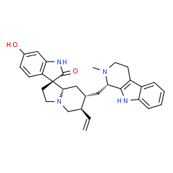 ChemSpider 2D Image | (3S,6'R,7'R,8a'S)-6-Hydroxy-7'-{[(1S)-2-methyl-2,3,4,9-tetrahydro-1H-beta-carbolin-1-yl]methyl}-6'-vinyl-2',3',6',7',8',8a'-hexahydro-5'H-spiro[indole-3,1'-indolizin]-2(1H)-one | C30H34N4O2