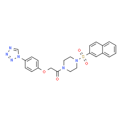 ChemSpider 2D Image | 1-[4-(2-Naphthylsulfonyl)-1-piperazinyl]-2-[4-(1H-tetrazol-1-yl)phenoxy]ethanone | C23H22N6O4S