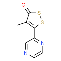 ChemSpider 2D Image | 4-Methyl-5-(2-pyrazinyl)-3H-1,2-dithiol-3-one | C8H6N2OS2