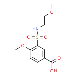 ChemSpider 2D Image | 4-Methoxy-3-[(2-methoxyethyl)sulfamoyl]benzoic acid | C11H15NO6S
