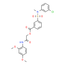 ChemSpider 2D Image | 2-[(2,4-Dimethoxyphenyl)amino]-2-oxoethyl 3-[(3-chlorophenyl)(methyl)sulfamoyl]benzoate | C24H23ClN2O7S