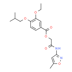ChemSpider 2D Image | 2-[(5-Methyl-1,2-oxazol-3-yl)amino]-2-oxoethyl 3-ethoxy-4-isobutoxybenzoate | C19H24N2O6