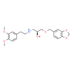 ChemSpider 2D Image | (2S)-3-(1,3-Benzodioxol-5-ylmethoxy)-N-[2-(3,4-dimethoxyphenyl)ethyl]-2-hydroxy-1-propanaminium | C21H28NO6