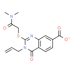 ChemSpider 2D Image | 3-Allyl-2-{[2-(dimethylamino)-2-oxoethyl]sulfanyl}-4-oxo-3,4-dihydro-7-quinazolinecarboxylate | C16H16N3O4S