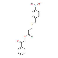 ChemSpider 2D Image | 2-Oxo-2-phenylethyl 3-[(4-nitrobenzyl)sulfanyl]propanoate | C18H17NO5S
