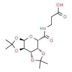 ChemSpider 2D Image | 3-({[(3aR,5S,5aR,8aS,8bR)-2,2,7,7-Tetramethyltetrahydro-3aH-bis[1,3]dioxolo[4,5-b:4',5'-d]pyran-5-yl]carbonyl}amino)propanoic acid | C15H23NO8