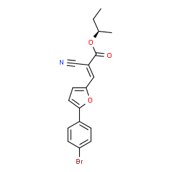 ChemSpider 2D Image | (2R)-2-Butanyl (2E)-3-[5-(4-bromophenyl)-2-furyl]-2-cyanoacrylate | C18H16BrNO3