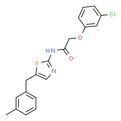 ChemSpider 2D Image | 2-(3-Chlorophenoxy)-N-[5-(3-methylbenzyl)-1,3-thiazol-2-yl]acetamide | C19H17ClN2O2S