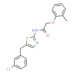 ChemSpider 2D Image | N-[5-(3-Chlorobenzyl)-1,3-thiazol-2-yl]-2-(2-methylphenoxy)acetamide | C19H17ClN2O2S