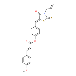 ChemSpider 2D Image | 4-[(Z)-(3-Allyl-4-oxo-2-thioxo-1,3-thiazolidin-5-ylidene)methyl]phenyl (2E)-3-(4-methoxyphenyl)acrylate | C23H19NO4S2