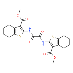 ChemSpider 2D Image | Dimethyl 2,2'-[(1,2-dioxo-1,2-ethanediyl)diimino]bis(4,5,6,7-tetrahydro-1-benzothiophene-3-carboxylate) | C22H24N2O6S2