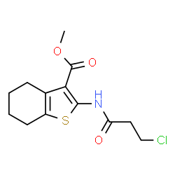 ChemSpider 2D Image | Methyl 2-[(3-chloropropanoyl)amino]-4,5,6,7-tetrahydro-1-benzothiophene-3-carboxylate | C13H16ClNO3S
