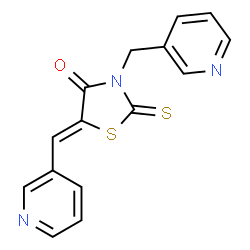 ChemSpider 2D Image | (5Z)-3-(3-Pyridinylmethyl)-5-(3-pyridinylmethylene)-2-thioxo-1,3-thiazolidin-4-one | C15H11N3OS2
