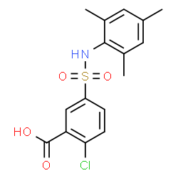 ChemSpider 2D Image | 2-Chloro-5-(mesitylsulfamoyl)benzoic acid | C16H16ClNO4S