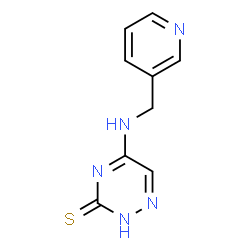 ChemSpider 2D Image | 5-[(3-Pyridinylmethyl)amino]-1,2,4-triazine-3(2H)-thione | C9H9N5S