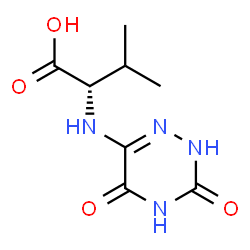 ChemSpider 2D Image | N-(3,5-Dioxo-2,3,4,5-tetrahydro-1,2,4-triazin-6-yl)-L-valine | C8H12N4O4