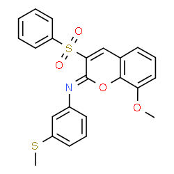 ChemSpider 2D Image | (2Z)-8-Methoxy-N-[3-(methylsulfanyl)phenyl]-3-(phenylsulfonyl)-2H-chromen-2-imine | C23H19NO4S2