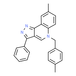 ChemSpider 2D Image | 8-Methyl-5-(4-methylbenzyl)-3-phenyl-5H-pyrazolo[4,3-c]quinoline | C25H21N3