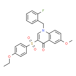 ChemSpider 2D Image | 3-[(4-Ethoxyphenyl)sulfonyl]-1-(2-fluorobenzyl)-6-methoxy-4(1H)-quinolinone | C25H22FNO5S