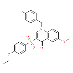 ChemSpider 2D Image | 3-[(4-Ethoxyphenyl)sulfonyl]-1-(4-fluorobenzyl)-6-methoxy-4(1H)-quinolinone | C25H22FNO5S