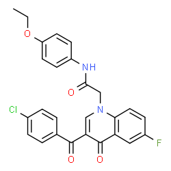 ChemSpider 2D Image | 2-[3-(4-Chlorobenzoyl)-6-fluoro-4-oxo-1(4H)-quinolinyl]-N-(4-ethoxyphenyl)acetamide | C26H20ClFN2O4