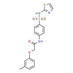 ChemSpider 2D Image | 2-(3-Methylphenoxy)-N-[4-(1,3-thiazol-2-ylsulfamoyl)phenyl]acetamide | C18H17N3O4S2