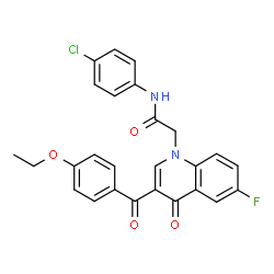 ChemSpider 2D Image | N-(4-Chlorophenyl)-2-[3-(4-ethoxybenzoyl)-6-fluoro-4-oxo-1(4H)-quinolinyl]acetamide | C26H20ClFN2O4