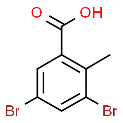 ChemSpider 2D Image | 3,5-Dibromo-2-methylbenzoic acid | C8H6Br2O2