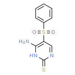 ChemSpider 2D Image | 6-Amino-5-(phenylsulfonyl)-2(1H)-pyrimidinethione | C10H9N3O2S2