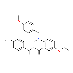 ChemSpider 2D Image | 6-Ethoxy-3-(4-methoxybenzoyl)-1-(4-methoxybenzyl)-4(1H)-quinolinone | C27H25NO5