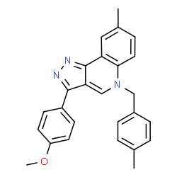 ChemSpider 2D Image | 3-(4-Methoxyphenyl)-8-methyl-5-(4-methylbenzyl)-5H-pyrazolo[4,3-c]quinoline | C26H23N3O