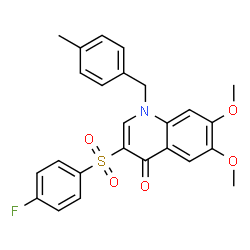 ChemSpider 2D Image | 3-[(4-Fluorophenyl)sulfonyl]-6,7-dimethoxy-1-(4-methylbenzyl)-4(1H)-quinolinone | C25H22FNO5S