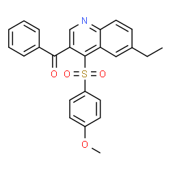 ChemSpider 2D Image | {6-Ethyl-4-[(4-methoxyphenyl)sulfonyl]-3-quinolinyl}(phenyl)methanone | C25H21NO4S
