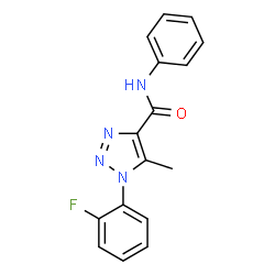 ChemSpider 2D Image | 1-(2-Fluorophenyl)-5-methyl-N-phenyl-1H-1,2,3-triazole-4-carboxamide | C16H13FN4O