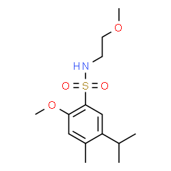ChemSpider 2D Image | 5-Isopropyl-2-methoxy-N-(2-methoxyethyl)-4-methylbenzenesulfonamide | C14H23NO4S