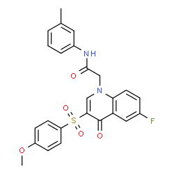 ChemSpider 2D Image | 2-{6-Fluoro-3-[(4-methoxyphenyl)sulfonyl]-4-oxo-1(4H)-quinolinyl}-N-(3-methylphenyl)acetamide | C25H21FN2O5S