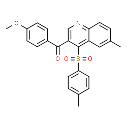 ChemSpider 2D Image | (4-Methoxyphenyl){6-methyl-4-[(4-methylphenyl)sulfonyl]-3-quinolinyl}methanone | C25H21NO4S