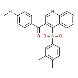 ChemSpider 2D Image | {4-[(3,4-Dimethylphenyl)sulfonyl]-3-quinolinyl}(4-methoxyphenyl)methanone | C25H21NO4S