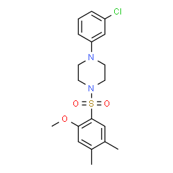 ChemSpider 2D Image | 1-(3-Chlorophenyl)-4-[(2-methoxy-4,5-dimethylphenyl)sulfonyl]piperazine | C19H23ClN2O3S