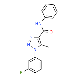 ChemSpider 2D Image | 1-(3-Fluorophenyl)-5-methyl-N-phenyl-1H-1,2,3-triazole-4-carboxamide | C16H13FN4O